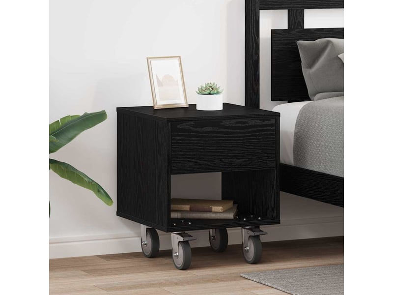 Table de chevet 2 pièces chêne noir 40,5 x 40 x 48 cm - Conforama B