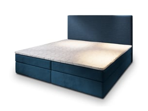 Lit avec rangement 200x200 cm MASSENO coloris bleu