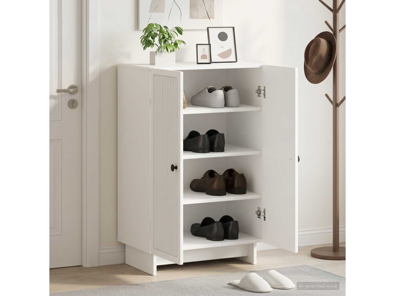  Meuble à chaussures, armoire à chaussures ede 59,5x39,5x90 cm bois d'ingénierie shl1878  - Conforama B