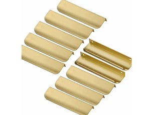Paquet de 10 poignées invisibles dorées de 128 mm, poignées cachées pour portes et meubles