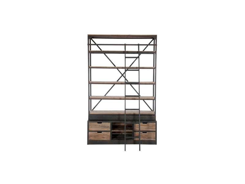  Etagère 4 niveaux echelle 243cm naturel &amp; noir  - Conforama B
