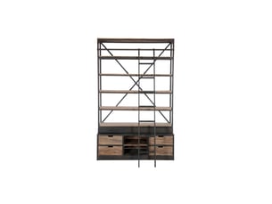 Etagère 4 niveaux echelle 243cm naturel & noir