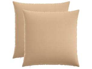 Lot de 2 coussins avec oreiller, coussins décoratifs heerlen crème tissu cf50217