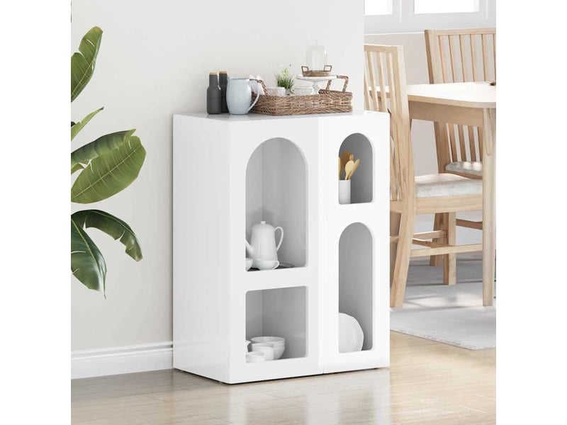 Buffet - bahut - meuble de rangement elst blanc brillant 59 x 35 x 80,5 cm bois d'ingénierie  - Conforama B