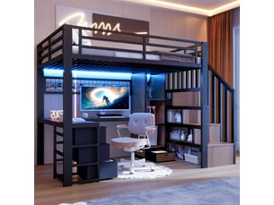 Lit mezzanine 90x200 cm <strong></strong> <strong>Radiant Stride</strong> coloris noir