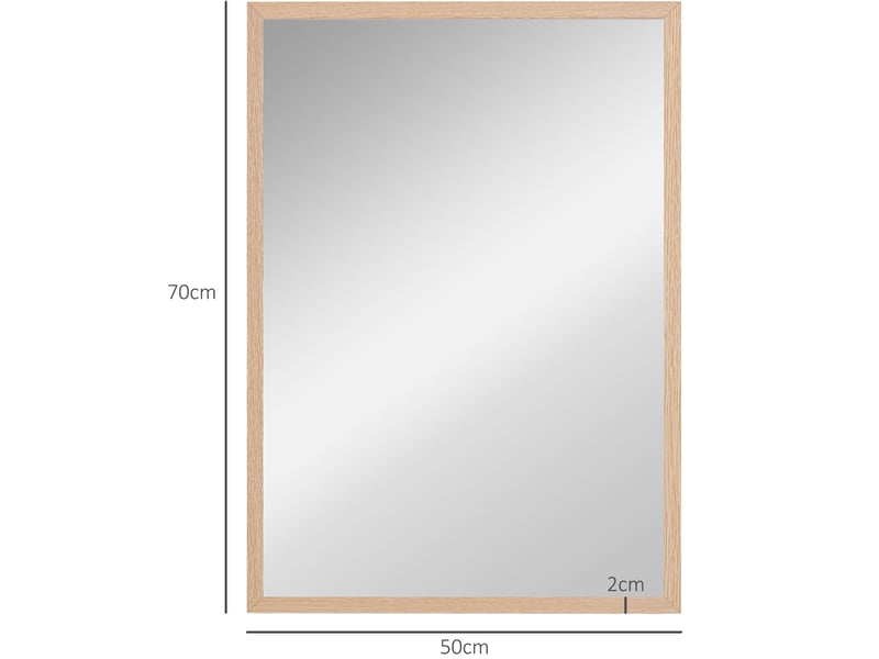  Miroir mural 50x70 cm rectangulaire avec 4 crochets mdf naturel  - Conforama E