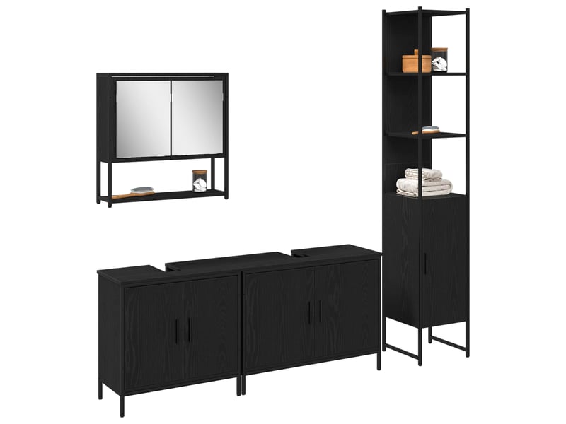  Ensemble de mobilier de salle de bain 4 pc noir cf64532  - Conforama C