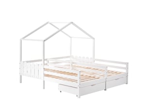 Lit cabane 2x90x200 cm    coloris blanc