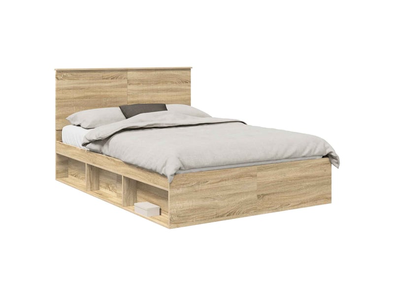 Lit double- lit adulte - cadre de lit sonoma 140 x 190 cm bois de pin massif - Conforama A