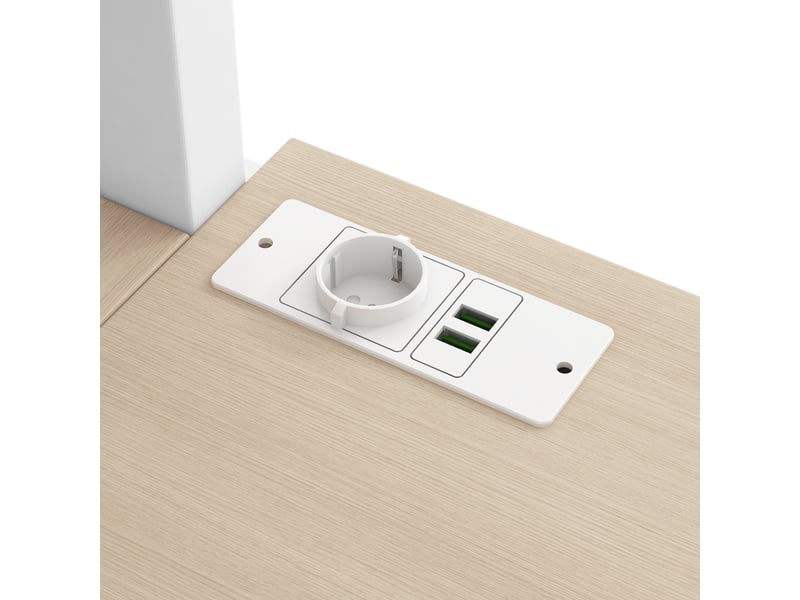  Lit mezzanine 140x200 cm blanc, avec bureau, rangements, 3 étagères, escalier de rangement, led, usb, structure métal, sommier inclus, sans matelas  - Conforama D