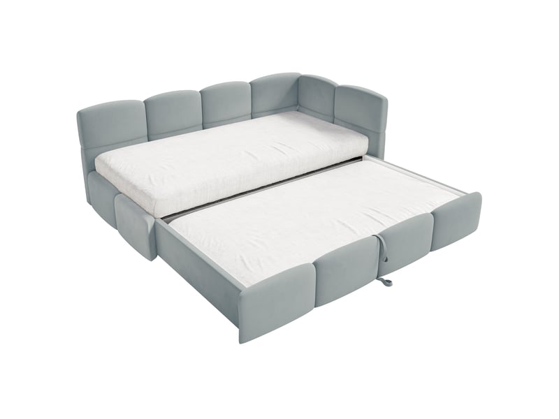 Selsey cloudy - lit rembourré - 170x185 cm - velours gris - côté droit Cloudy - Conforama D