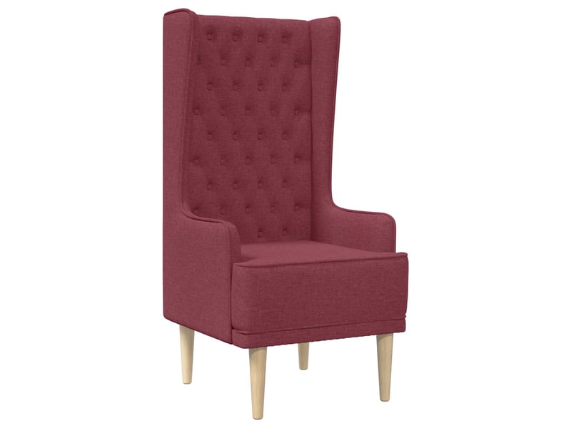  Vidaxl chaise à dossier haut avec boutons capitonnés bordeaux tissu  - Conforama A