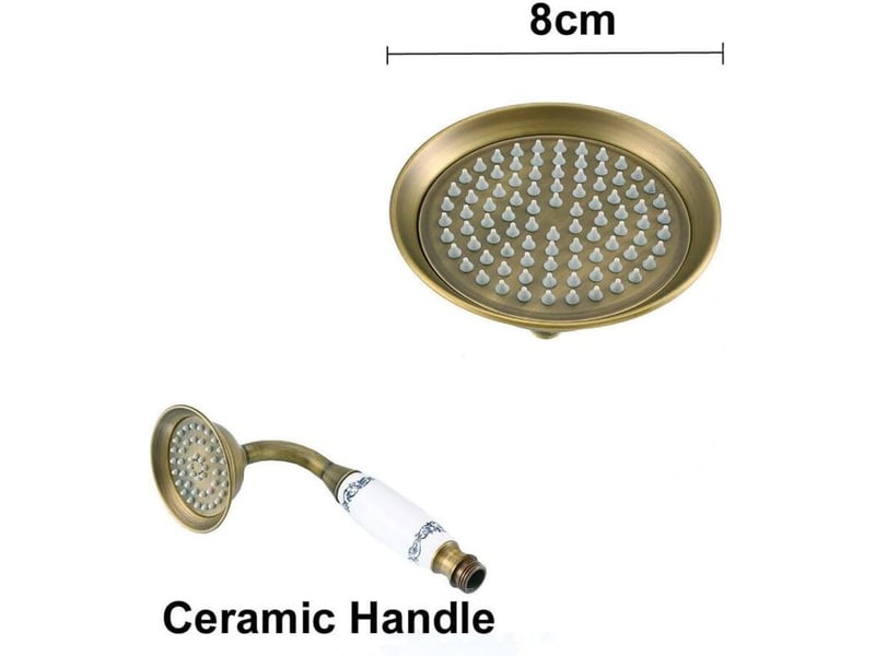  Haute pression douchette à main traditionnel rétro style et tuyau de 1,5 m (cuivre antique)  - Conforama E