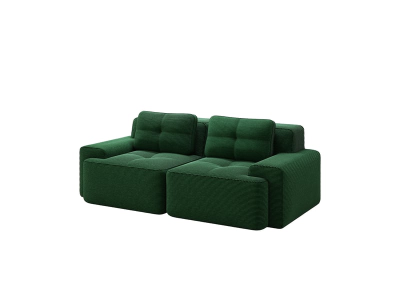  Canapé modulable 2 places sans structure,204x104x69cm,canapé à compression en velours côtelé,assise profonde et rembourrage haute densité 32d - vert  - Conforama A