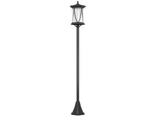 Lanterne solaire extérieure led 17 x 17 x 127 cm – noir – éclairage automatique avec capteur crépusculaire ip44