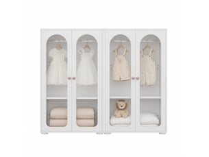 Armoire 4 porte(s) battante  0 tiroir(s) MODFU  coloris blanc largeur 160 cm