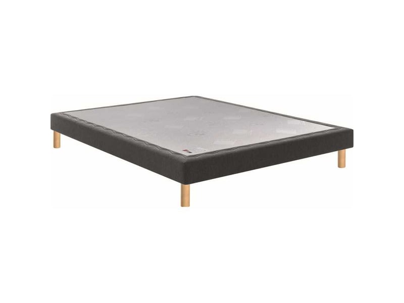  Sommier tapissier 120x190 gris fonce cadre bois massif lattes epicea confort ferme 7796820 - Conforama A