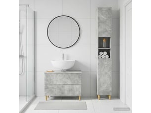 Ensemble de 2 meubles de salle de bain arnhem gris béton cf63071