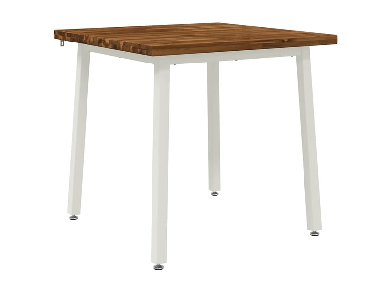  Table à manger 60x55x75 cm bois d'acacia massif naturel et blanc shl82246  - Conforama A