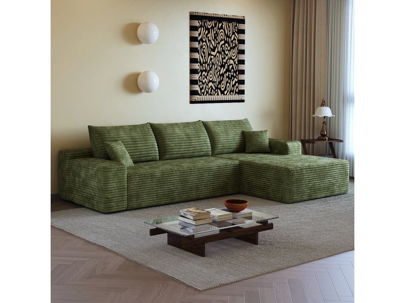  Canapé d'angle modulable avec méridienne en l 270 cm - assise profonde sans montage  - Conforama B