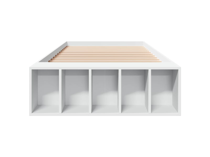 Lit simple- lit adulte - cadre de lit avec rangement blanc 80 x 200 cm bois d'ingénierie - Conforama C