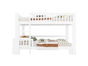 Lit superposé 90x200 cm <strong>DZMDIP</strong> <strong></strong> coloris blanc