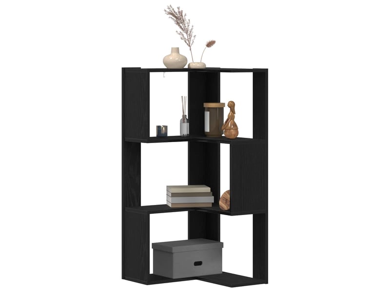  Bibliothèque 3 niveaux, armoire à livres 50 x 50 x 102 cm chêne noir  - Conforama C