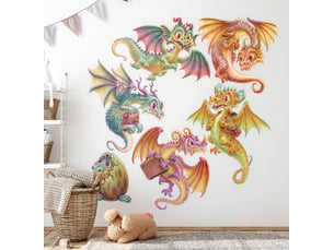 Sticker mural - petits dragons130x111 cm