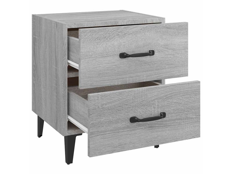  Lot de 2 tables de chevet - cabinet de chevet - table de nuit sonoma gris 40x35x47,5 cm  - Conforama E