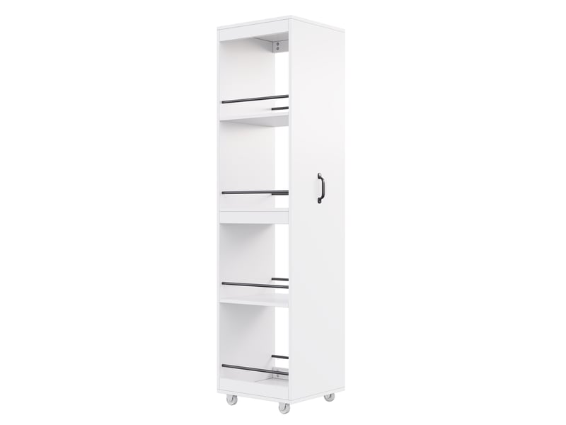  Desserte 40 x 30 x 160,5 cm – blanche – 4 niveaux avec roulettes et barrières de sécurité  - Conforama D