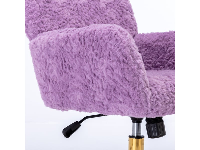  Fauteuil de bureau pivotant réglable fausse fourrure violet 61x60x90 cm W3223P498564 - Conforama E