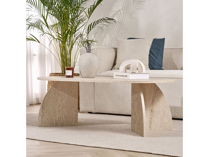  Table de salon moderne en bois 120x60 melina - beige  - Conforama E