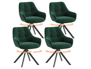 Lot 4 chaise pivotante premium avec demi-accoudoirs - chaise rotation à 360°base métallique haute stabilité, vert