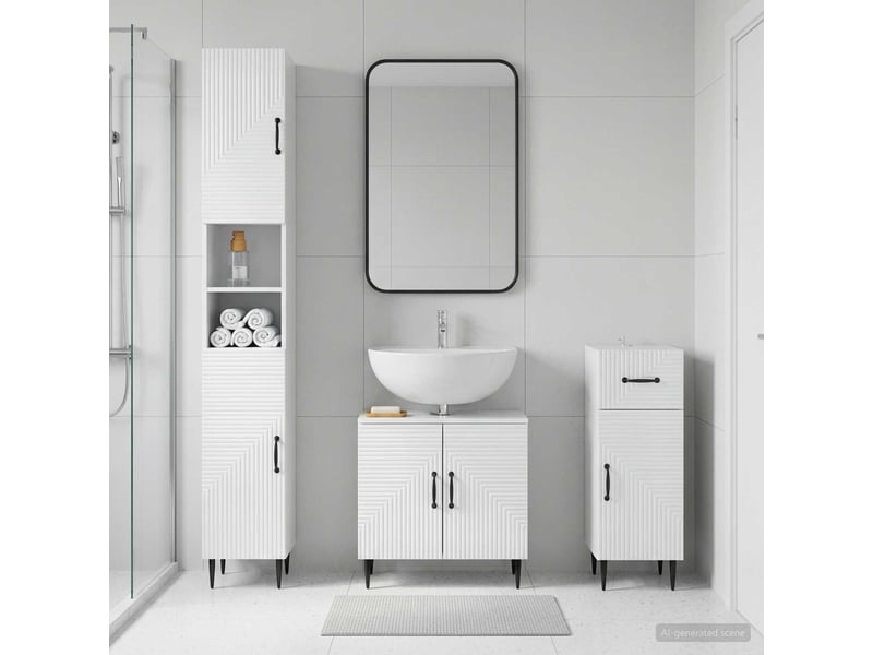 Ensemble de meuble de salle de bain 3 pièces haarlem cf63439 - Conforama B