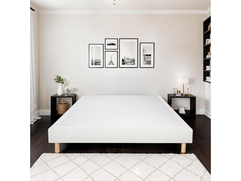  Sommier tapissier tissu sisal - blanc - 80x190 3SO0205180819.C25 - Conforama C