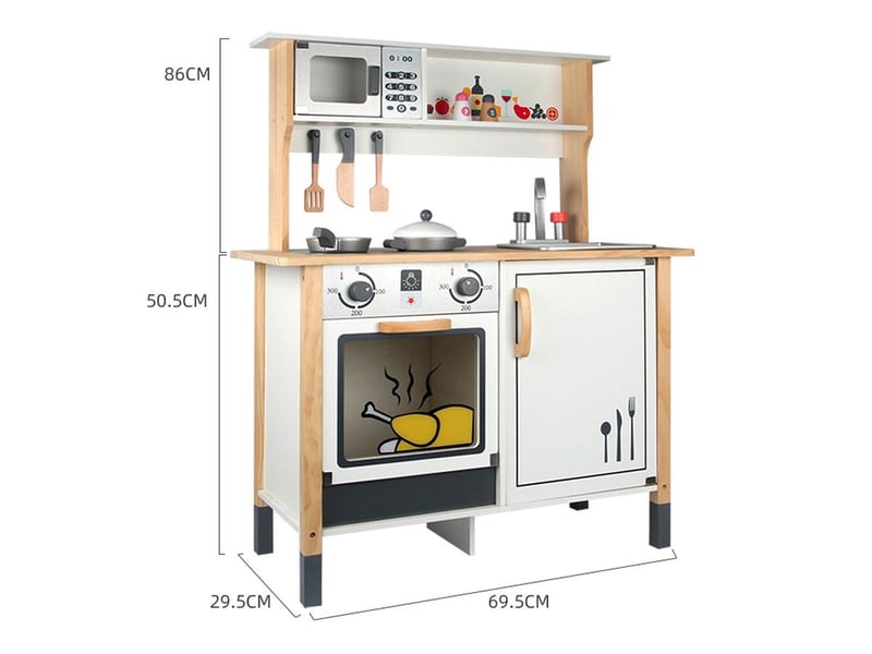 Cuisine en bois toute équipée - avec accessoires - 86 cm GTK452 - Conforama C