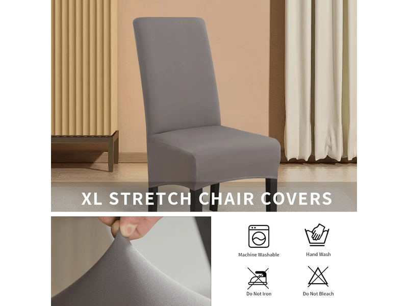 Ensemble monobloc de housses de chaise élastiques gris foncé, grande taille, amovibles et lavables, convenant à la décoration de restaurants, hôtels XLH-ZLS-009234ZLS - Conforama C