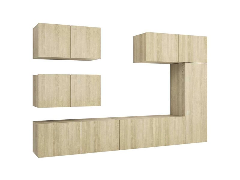  Ensemble de meuble tv - banc tv - meuble de rangement 6 pcs chêne sonoma bois d'ingénierie  - Conforama A