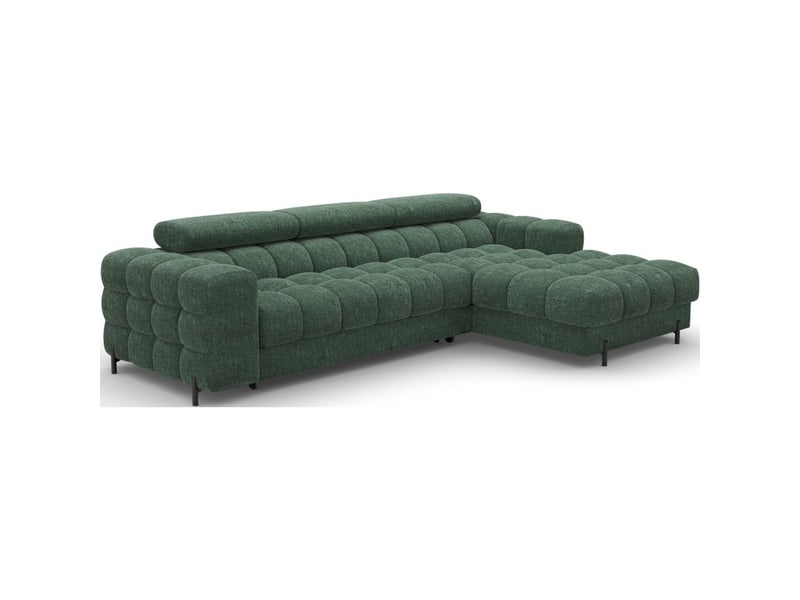  Canapé d'angle droit convertible emeraude style épuré 285x99x181cm filtro  - Conforama E