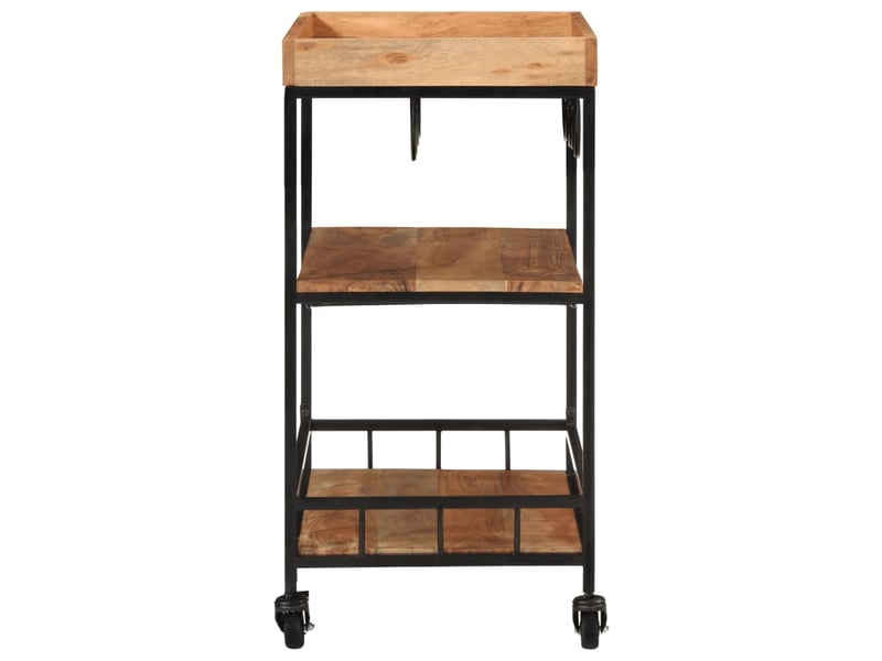  Chariot de service, chariot de bar 60x40x80 cm bois massif d'acacia et fer  - Conforama C
