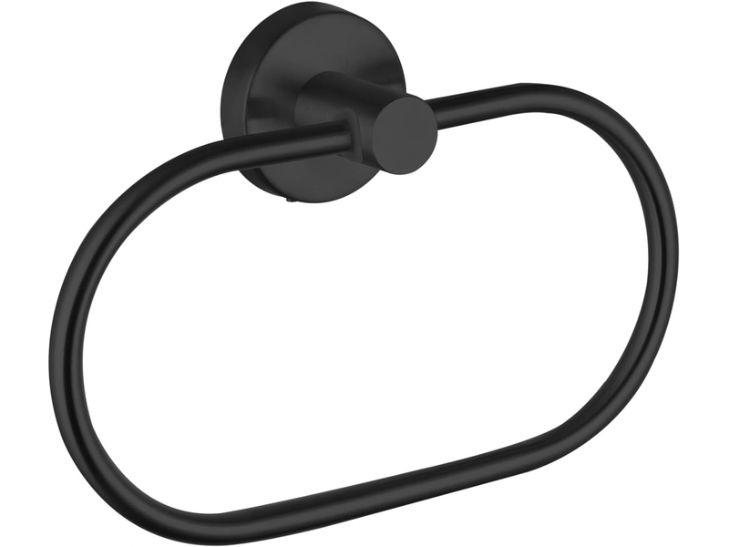 Porte-serviettes de salle de bain, barre porte-serviettes murale, porte-serviettes ovale, noir  - Conforama A