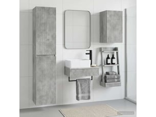 Ensemble de mobilier de salle de bain 3 pc gris béton cf64385
