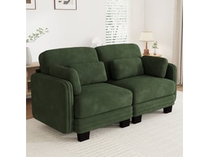 Canapé droit fixe MAISENTIEL 2 places Tissu vert