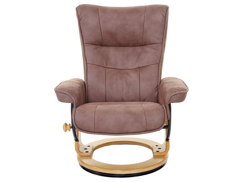 Mca fauteuil relax montreal, fauteuil télévision + tabouret, tissu, charge max. 130kg - marron antique nature - Conforama E