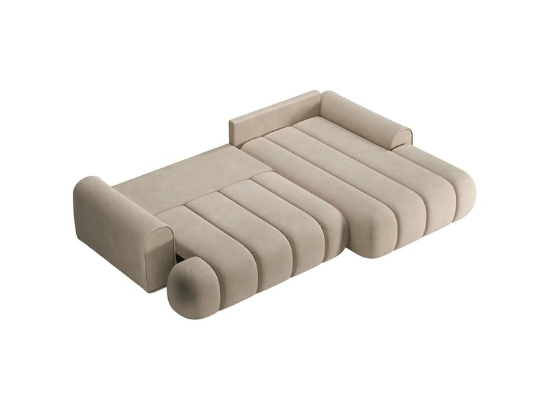  Selsey dandelino - canapé d'angle convertible - en velours beige avec revêtement - côté droit DANDELINO - Conforama D