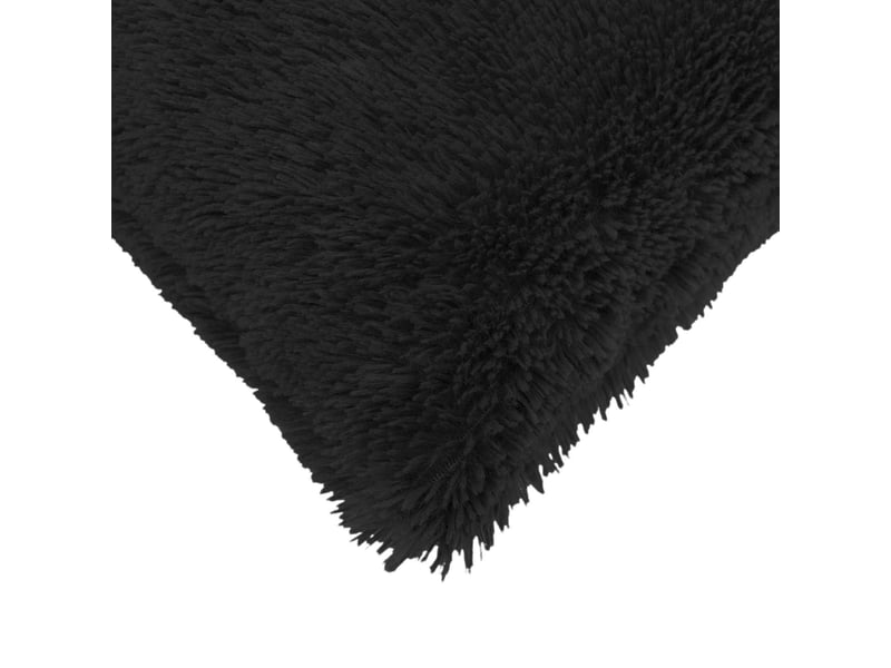  Lot de 12 coussins avec oreiller, coussins décoratifs heerlen noir fleece pv cf50134  - Conforama E