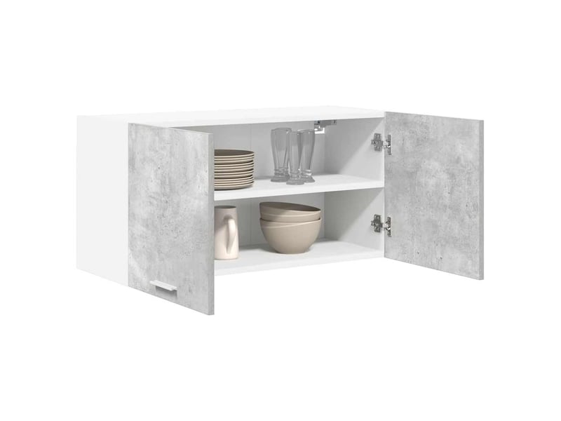 Meuble de rangement, armoire suspendue gris béton 80x31x40cm bois d'ingénierie - Conforama C