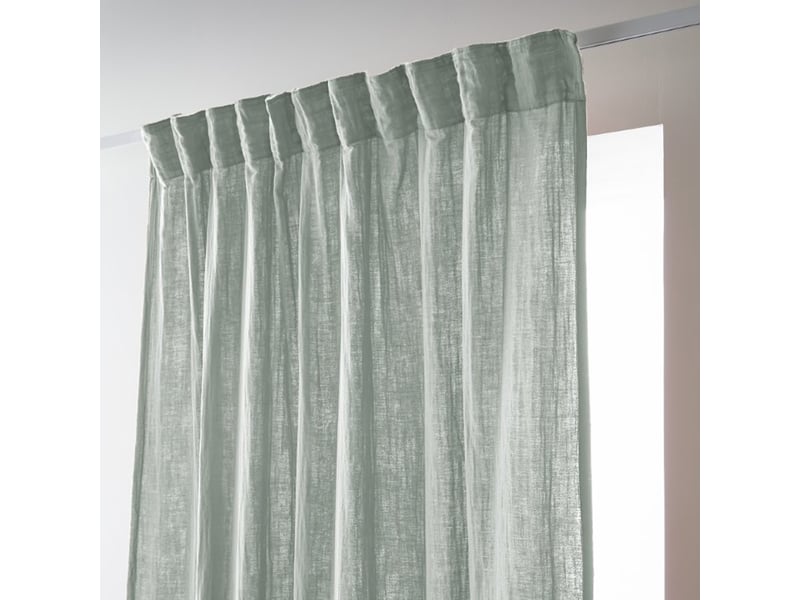  Rideau galon fronceur 140x240 cm gaze de coton eucalyptus PD21501 - Conforama A