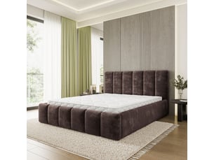 Lit coffre 200x200 cm MASSENO   coloris marron
