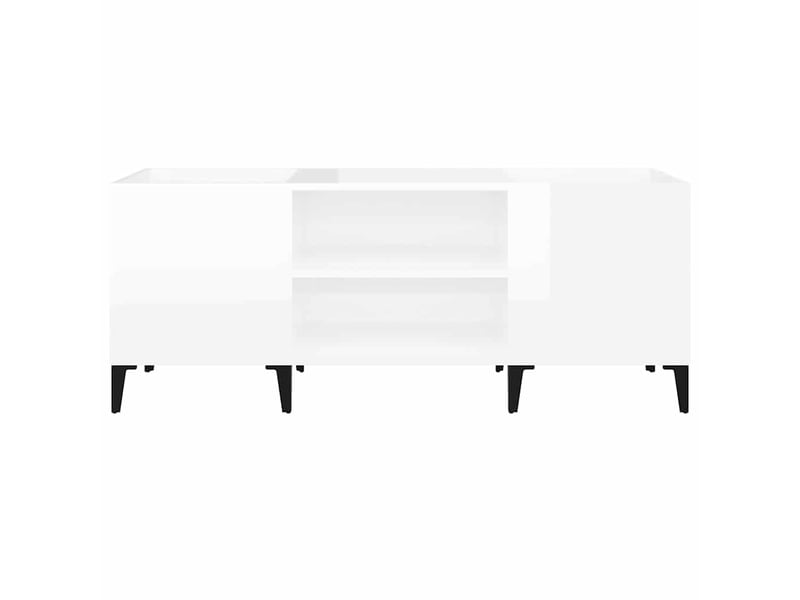  Armoire à disques, armoire de rangement blanc brillant 121x38x48 cm bois d'ingénierie  - Conforama D